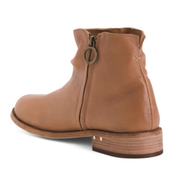 Beek Quail Slouchy Zip Bootie Saddle Brown Leather Round Toe Ankle Boots - Picture 4 of 14